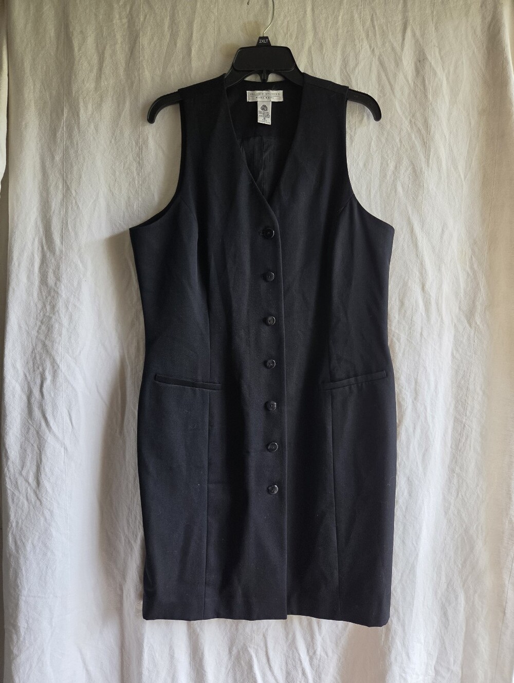 Vintage Valerie Stevens Wool Blend Sleeveless Dress Sz 12 Y2K 1990s Office Siren